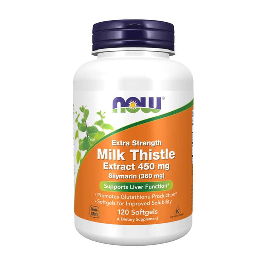 Now Foods Milk Thistle Extract 450 Mg Extra Strength – 360 Mg Silymarin for Liver Support & Glutathione Production – 120 Softgels
