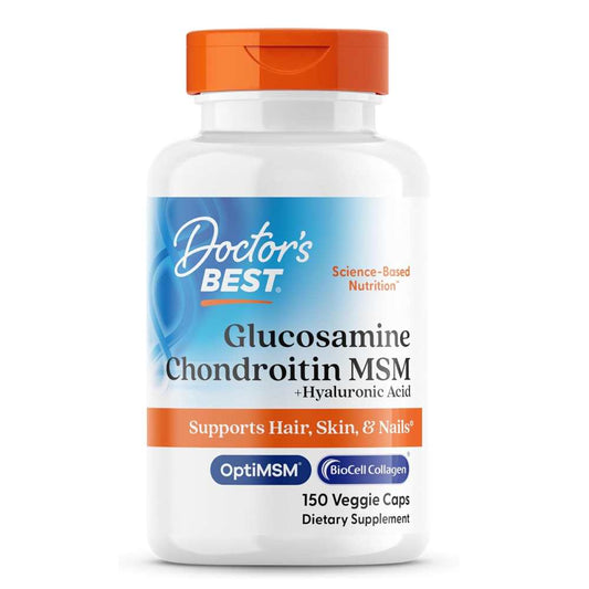 Doctor's Best Glucosamine Chondroitin Msm + Hyaluronic Acid, 150 Veggie Caps