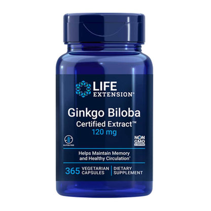 Life Extension Ginkgo Biloba Certified Extract™ 120 Mg – 365 Vegetarian Capsules