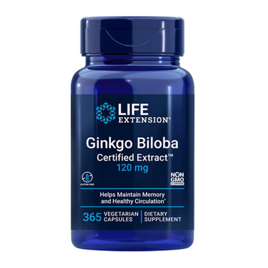 Life Extension Ginkgo Biloba Certified Extract™ 120 Mg – 365 Vegetarian Capsules