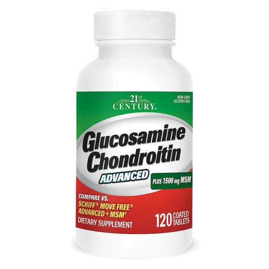 21st Century Glucosamine Chondroitin Advanced Plus 1500 Mg Msm 120 Tabs