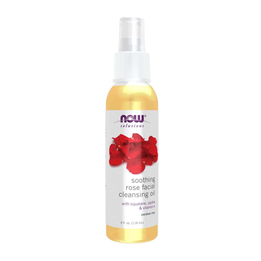 Now Foods Soothing Rose Facial Cleansing Oil – Gentle Botanical Blend with Rose & Argan Oils – Makeup-Removing Face Cleanser – 118 M L