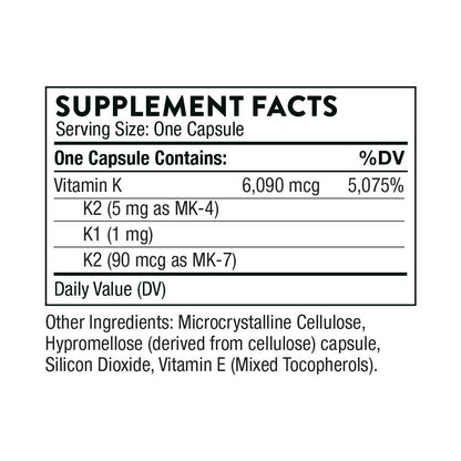 Thorne Vitamin K1 and K2 Dietary Supplement