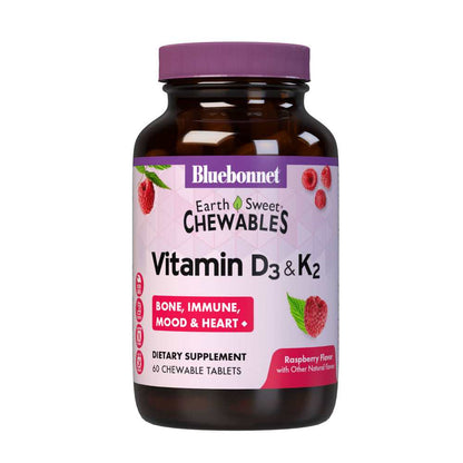 Bluebonnet Nutrition Earthsweet Chewables Vitamin D3 & K2 60 Tabs