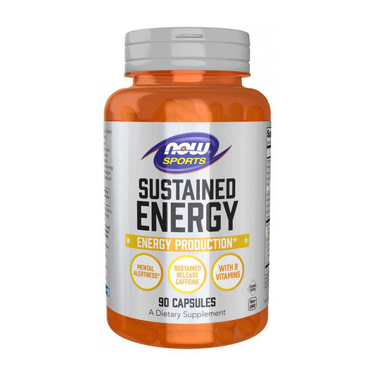 Now Sports Sustained Energy – Herbal & Nutrient Blend for Endurance & Stamina – 90 Capsules