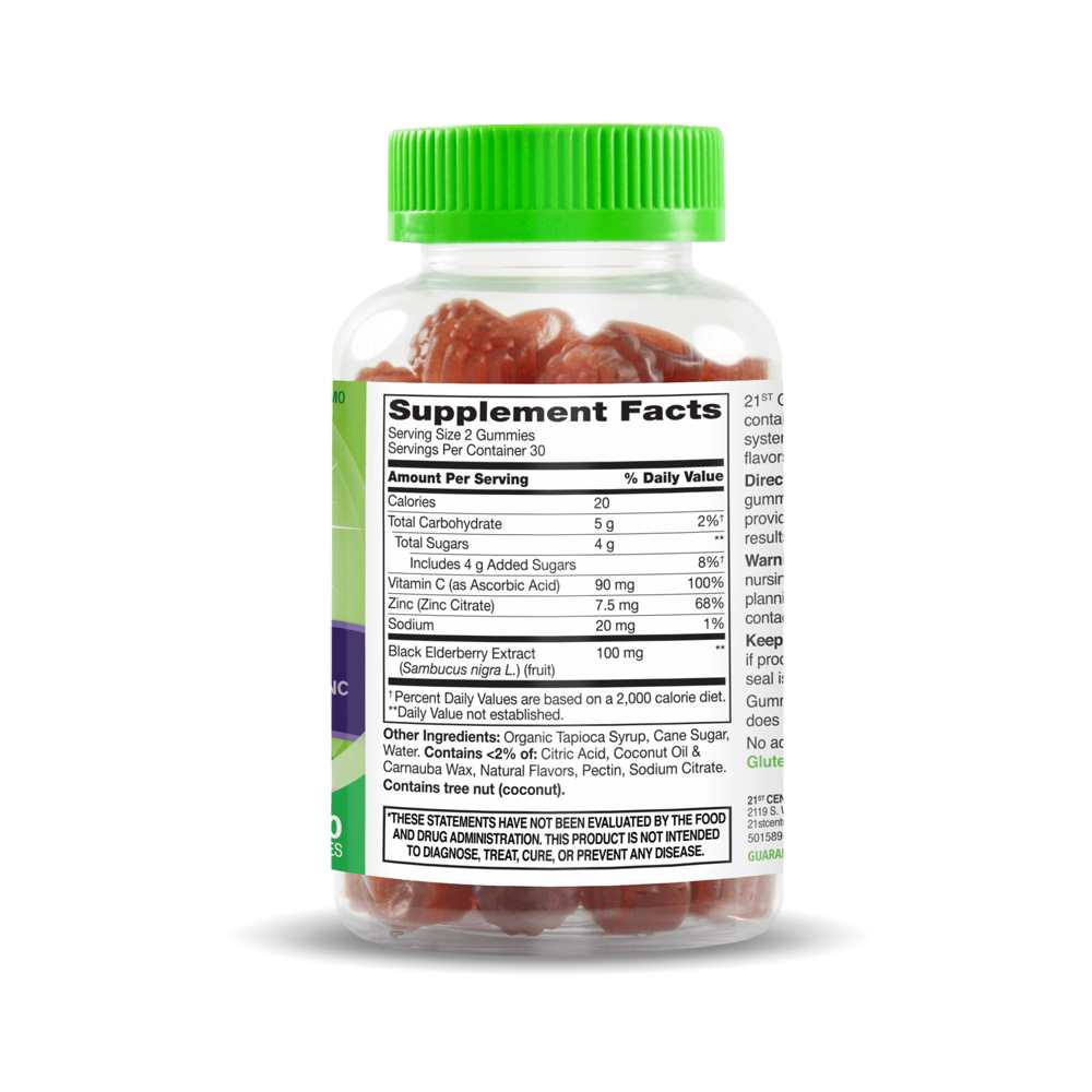 21st Century Vita Joy® Sambucus Elderberry 100 Mg with Vitamin C & Zinc 60 Gummies