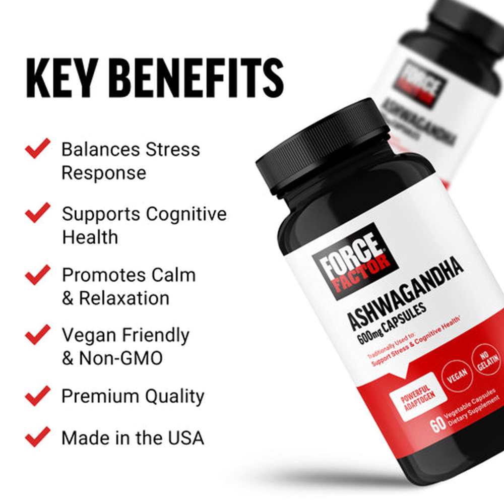 Force Factor Ashwagandha – 60 Capsules
