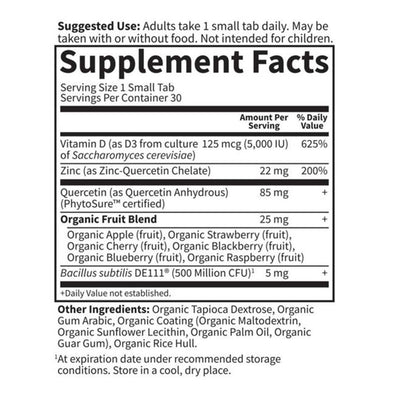 Garden of Life Dr. Formulated Vitamin D3 5,000 Iu + Zinc - 30ct Tablets