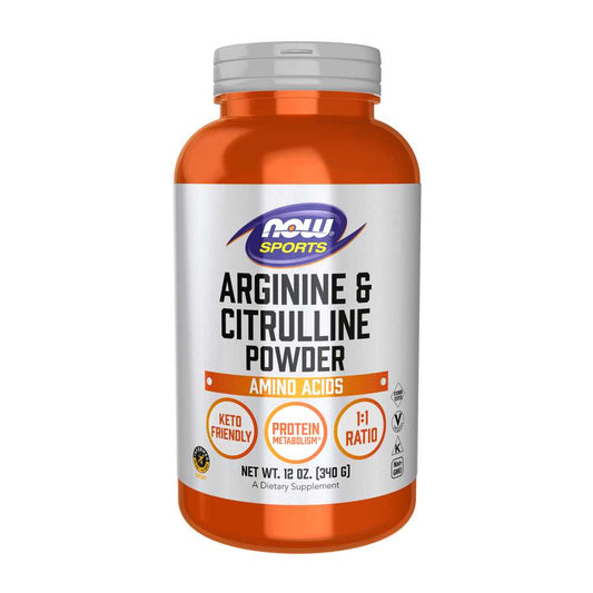 Now Sports Arginine & Citrulline Powder – Nitric Oxide Booster 340g