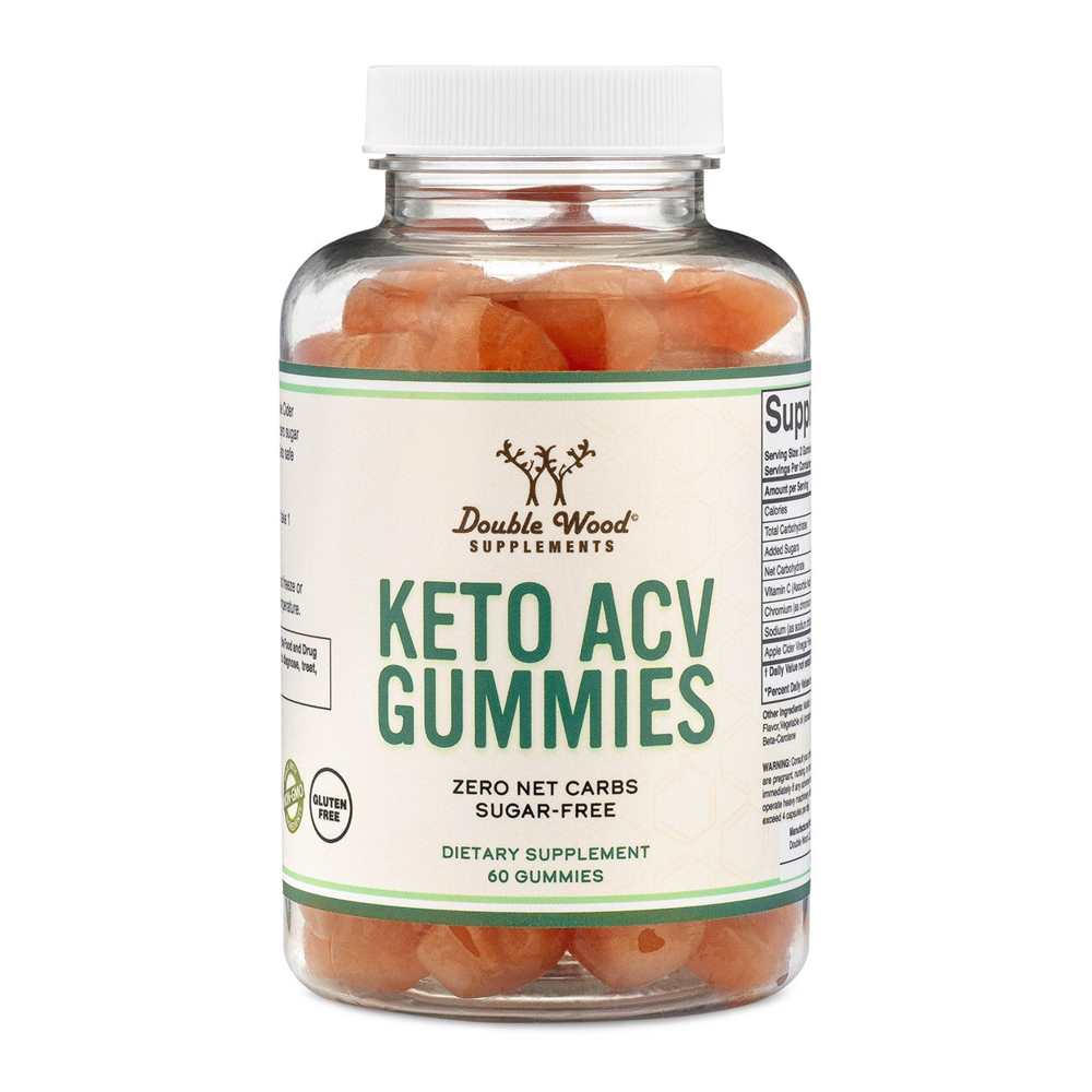 Double Wood Keto Acv Gummies – Zero Net Carbs | Sugar-Free Apple Cider Vinegar Support | 60 Count