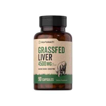 Horbäach Grass Fed Beef Liver 4500mg per Serving | 90 Capsules