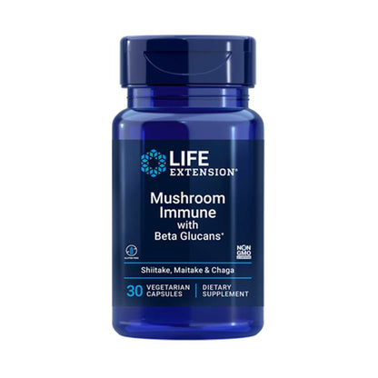 Life Extension Mushroom Immune with Beta Glucans 30 Vegetarian Capsules