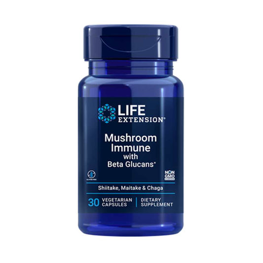 Life Extension Mushroom Immune with Beta Glucans 30 Vegetarian Capsules