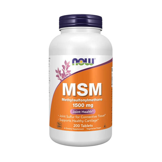 Now Foods MSM – High Potency 1500mg for Joint Comfort & Flexibility | 200 Vegan Tablets