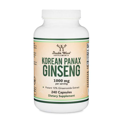 Double Wood Korean Panax Ginseng – 1000 Mg – 240 Capsules