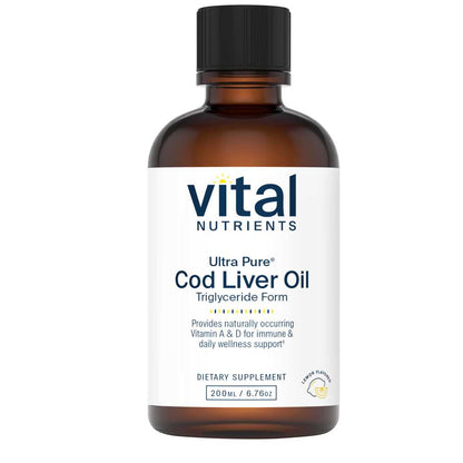 Vital Nutrients Ultra Pure® Cod Liver Oil 1025 Pharmaceutical Grade 200ml