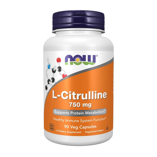 Now Foods L-Citrulline 750mg – Protein Metabolism & Immune Support – 90 Veg Capsules