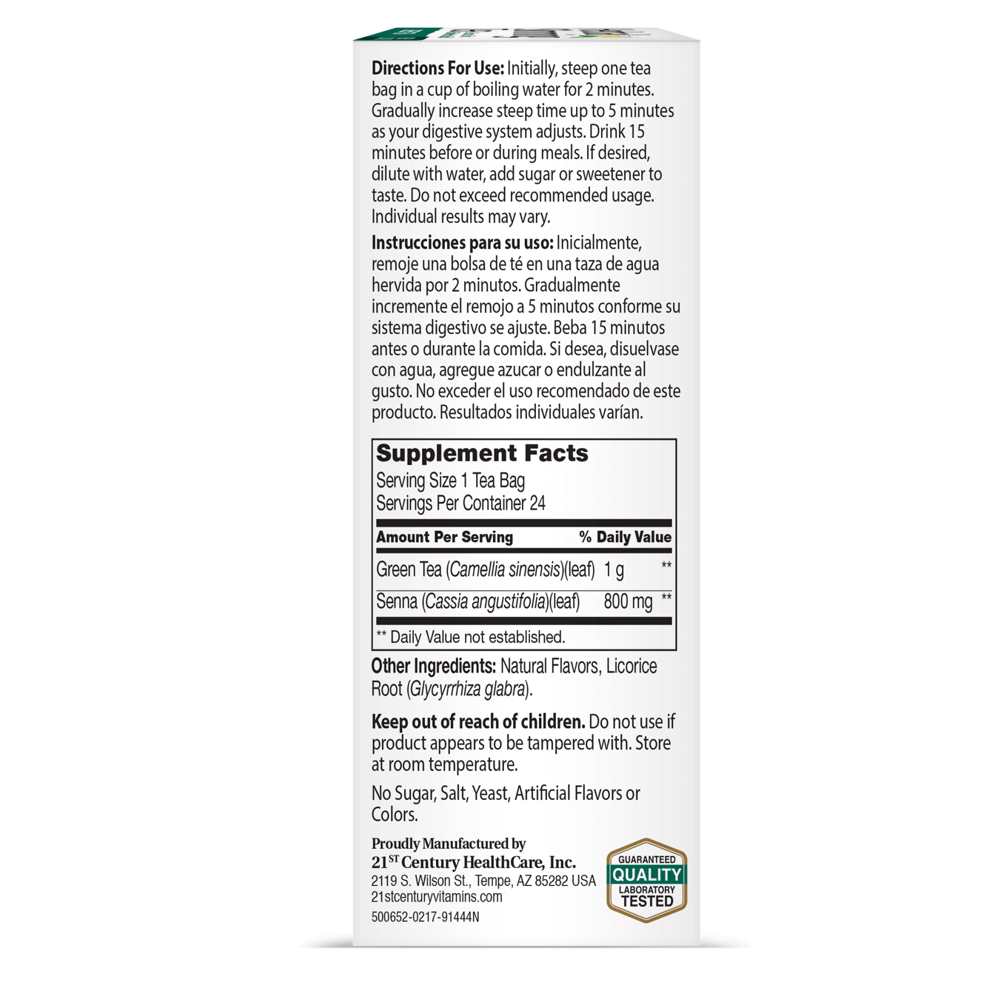 21st Century Herbal Slimming Tea Green Tea 24 Tea Bags