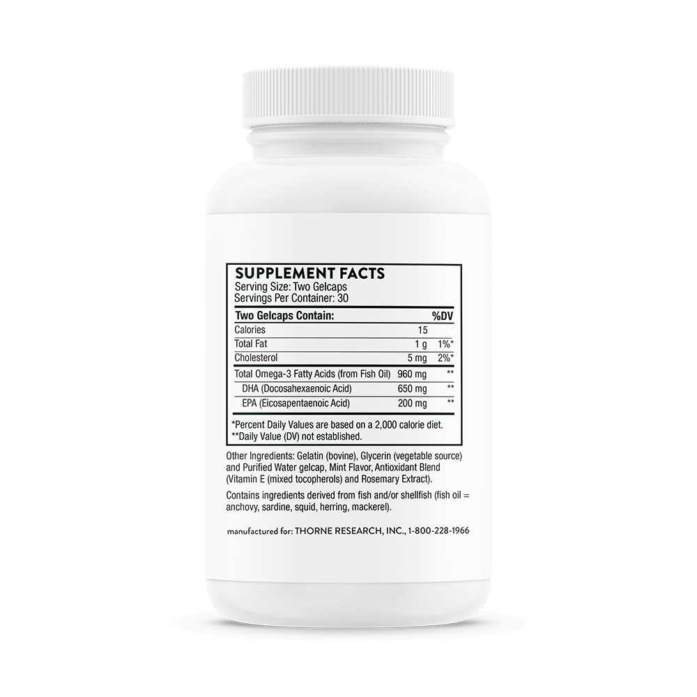 Thorne Prenatal Dha – 60 Gelcaps High-Potency Fish Oil for Pregnancy