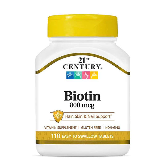 21st Century Biotin 800 Mcg 110 Easy to Swallow Tablets