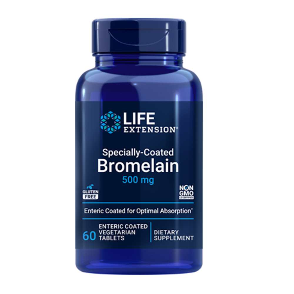 Life Extension Specially-Coated Bromelain 500 Mg, 60 Enteric-Coated Vegetarian Tablets