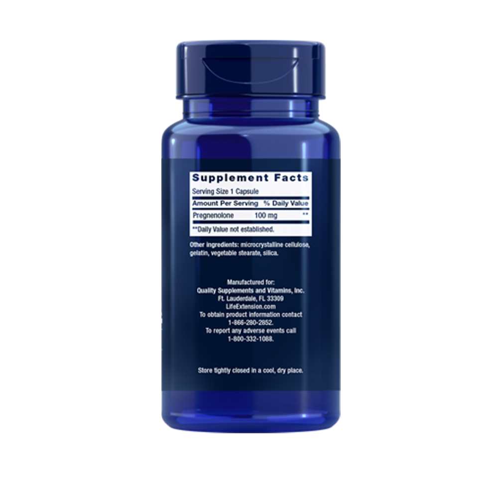 Life Extension Pregnenolone 100 Mg, 100 Capsules