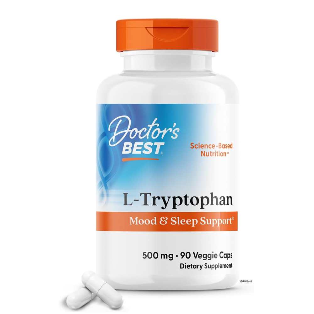 Doctor's Best L-Tryptophan with Trypto Pure, 500 Mg, 90 Veggie Caps