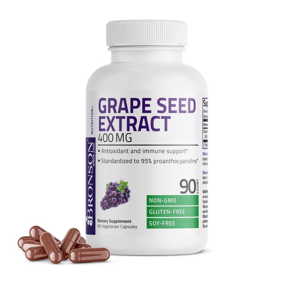 Bronson Vitamins Grape Seed Extract Non-Gmo - 400 Mg 90 Caps