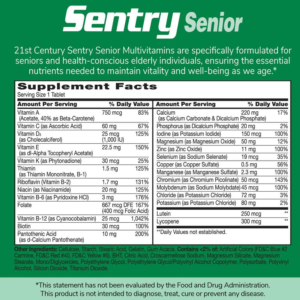 21st Century Sentry Senior Adults 50+ 265 Tabs