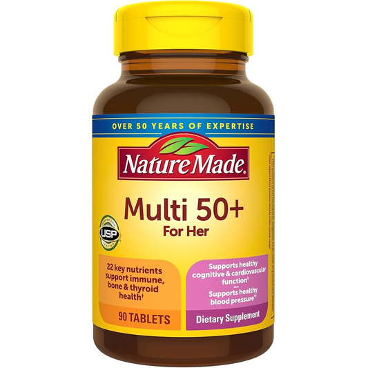 Nature Made Multi 50+ For Her - 90 Tablets | Immune, Bone & Thyroid Support