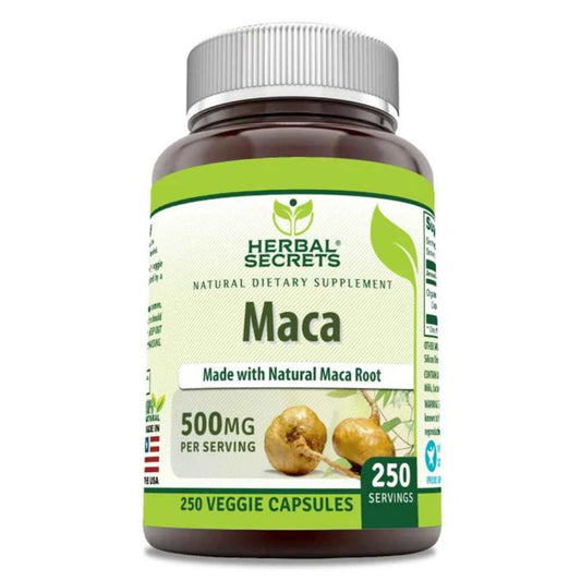 Herbal Secrets Maca 500 Mg 250 Veggie Capsules