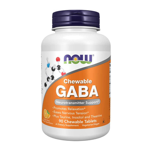 Now Foods Chewable Gaba – Promotes Relaxation & Eases Nervous Tension – 90 Vegetarian Tablets
