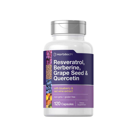 Horbäach Resveratrol Berberine Grape Seed & Quercetin | 120 Capsules