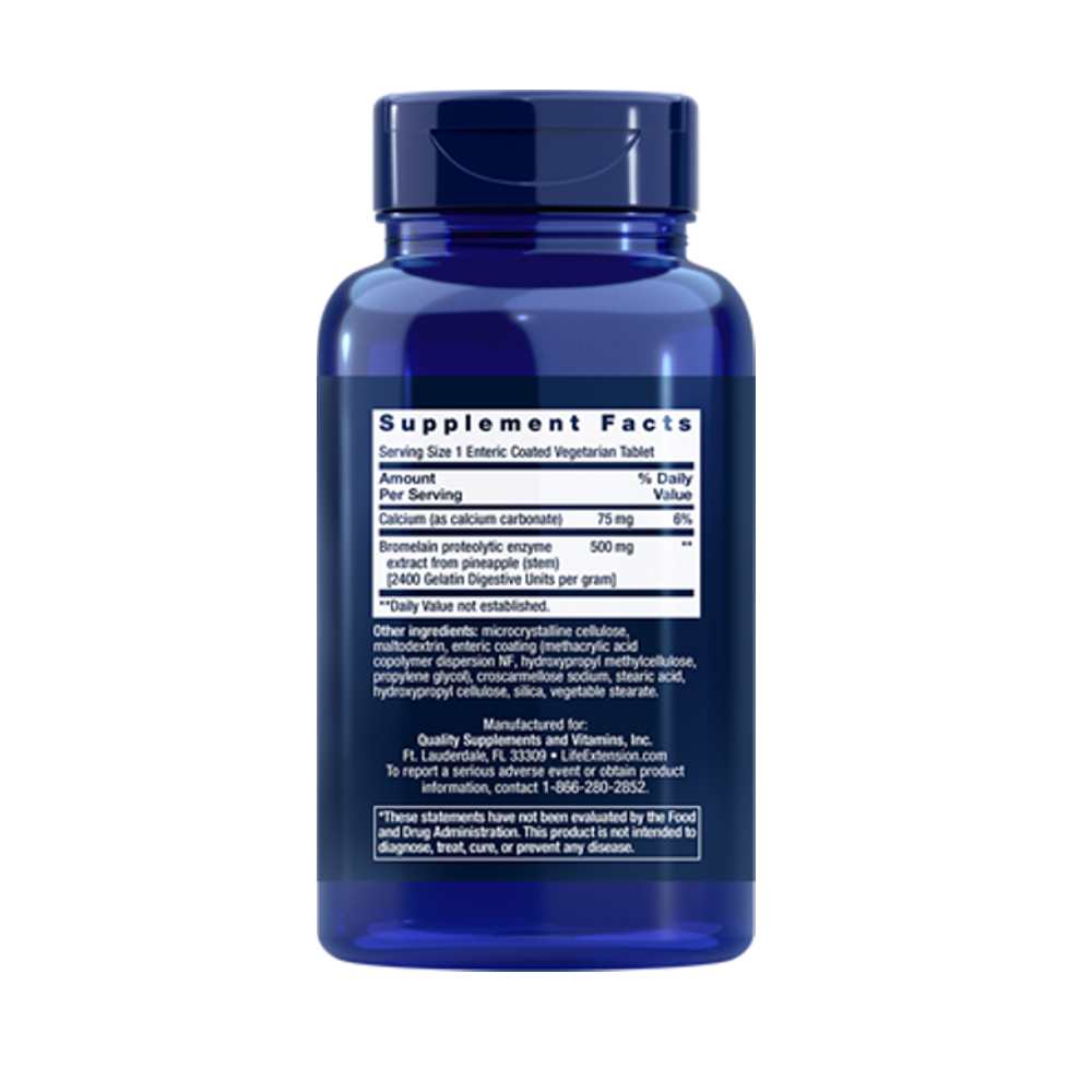 Life Extension Specially-Coated Bromelain 500 Mg, 60 Enteric-Coated Vegetarian Tablets
