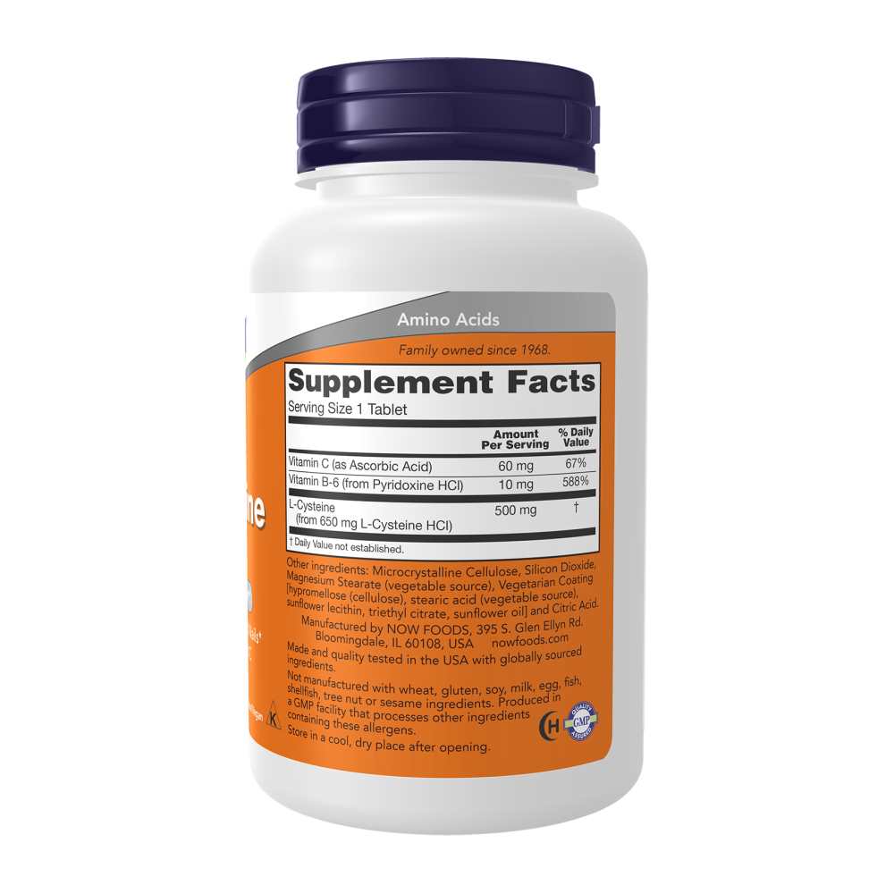 Now Foods L-Cysteine 500 Mg – 100 Tablets