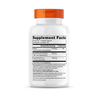 Doctor's Best Natural Brain Enhancers with Alpha Size and Serin Aid, 60 Veggie Caps