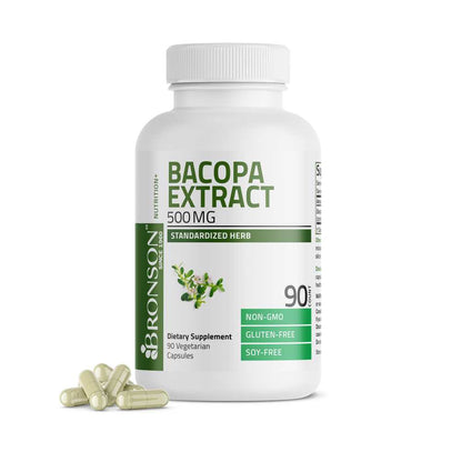 Bronson Vitamins Bacopa Monniera Standardized Extract - 500 Mg - 90 Vegetarian Capsules