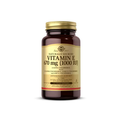 Solgar Vitamin E 670 Mg (1000 Iu) 100 Vegan Softgels (d-Alpha Tocopherol & Mixed Tocopherols)
