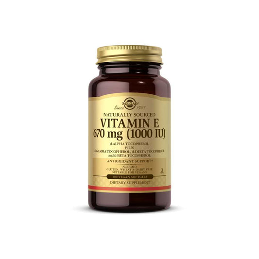 Solgar Vitamin E 670 Mg (1000 Iu) 100 Vegan Softgels (d-Alpha Tocopherol & Mixed Tocopherols)