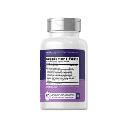 Horbäach Resveratrol Berberine Grape Seed & Quercetin | 120 Capsules