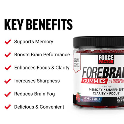 Force Factor Forebrain – 60 Gummies