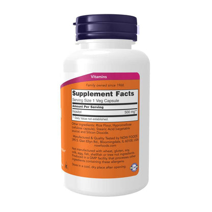 Now Foods Inositol Capsules 500 Mg – Myo-Inositol for Cellular & Membrane Health – 100 Veg Capsules