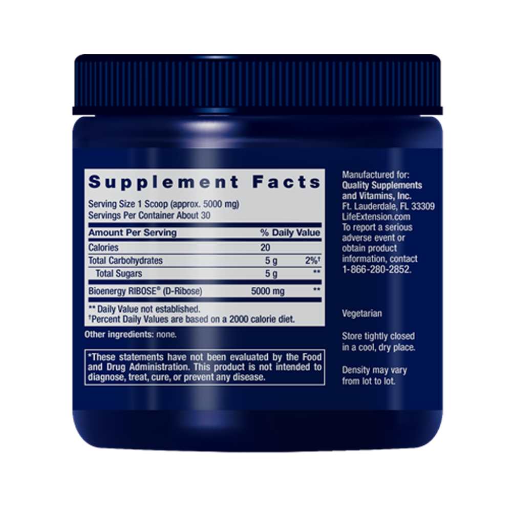 Life Extension D-Ribose Powder – 150g