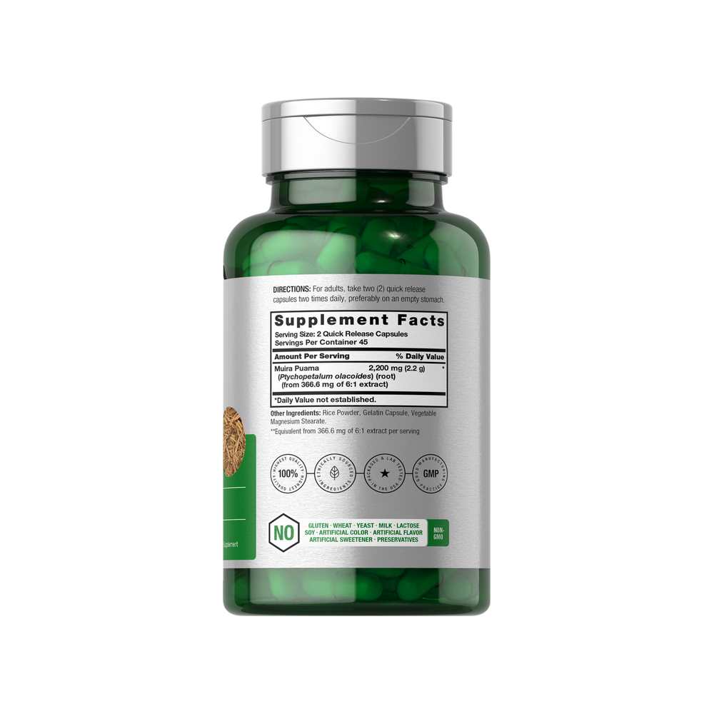 Horbäach Muira Puama 2200mg per Serving | 90 Capsules