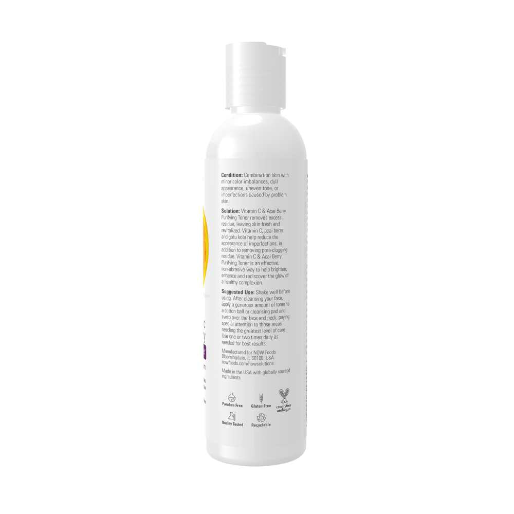 Now Foods Vitamin C & Acai Berry – Brightening & Purifying Toner – for Most Skin Types – 8.11 Oz. (237 M L)