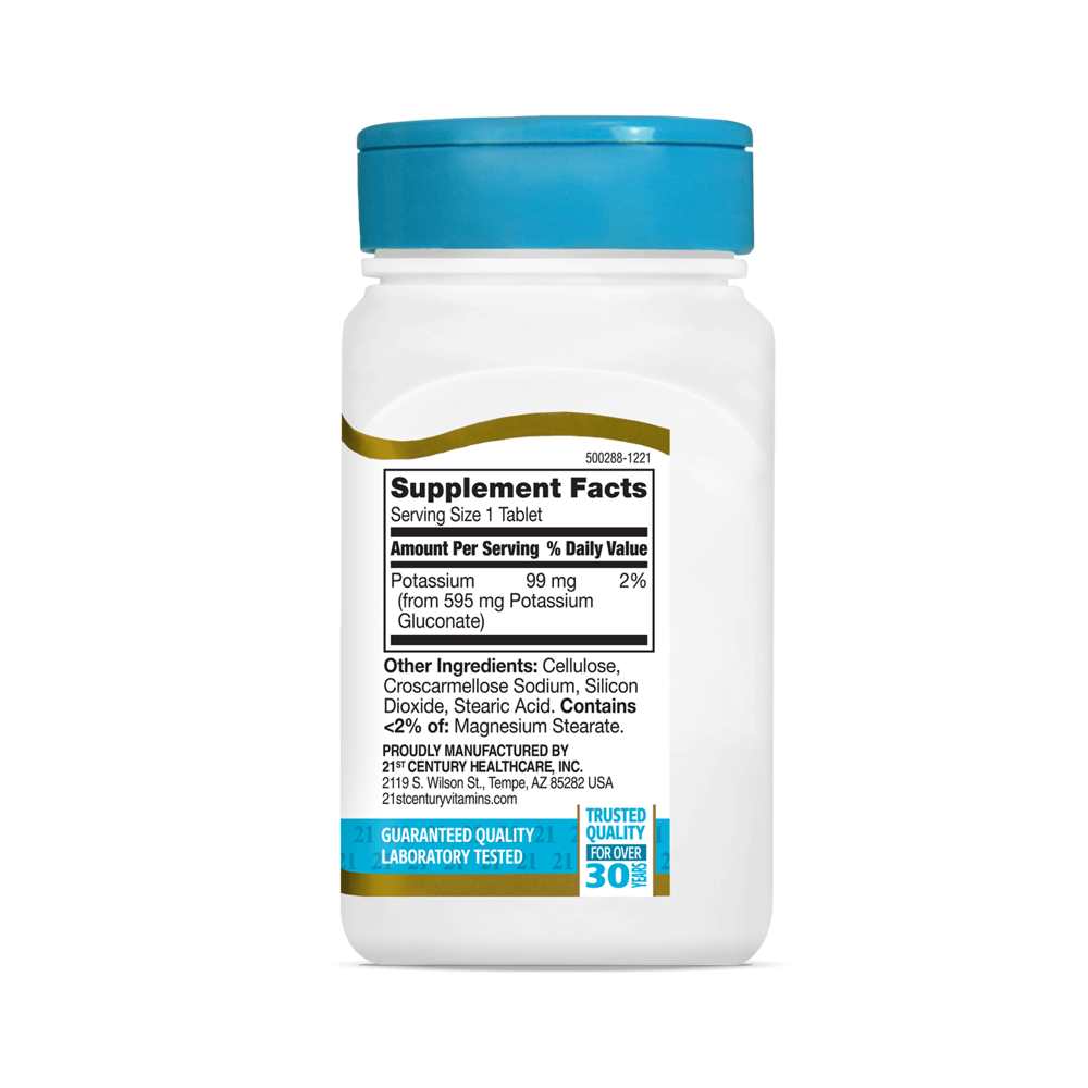 21st Century Potassium Gluconate 595 Mg 110 Tabs