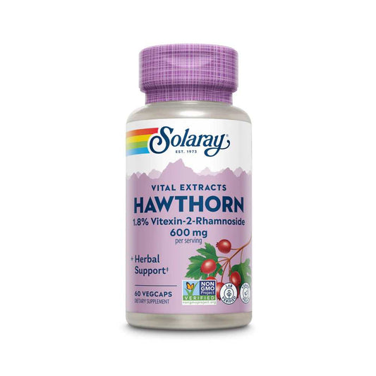 Solaray Hawthorn Aerial Ext, Two Daily 600mg 60 Caps