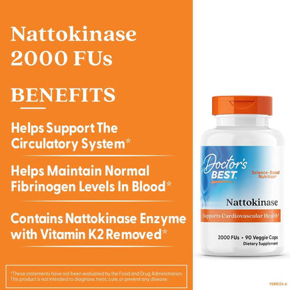 Doctor’s Best Nattokinase 2000 FUs 90 Veggie Caps