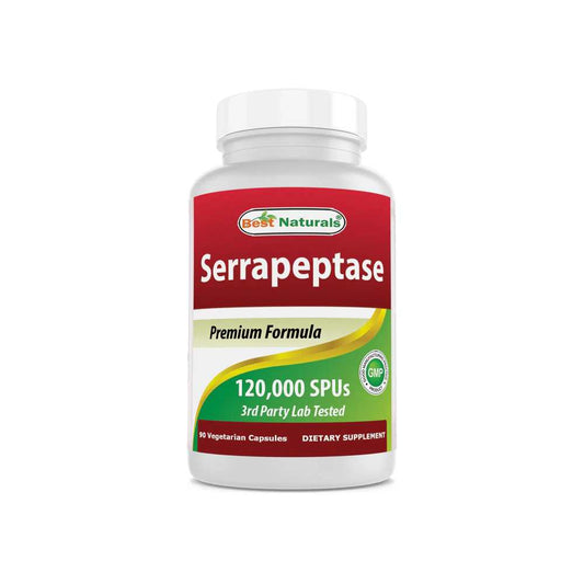Best Naturals Serrapeptase 120000 SPUs 90 Vegetarain Capsules