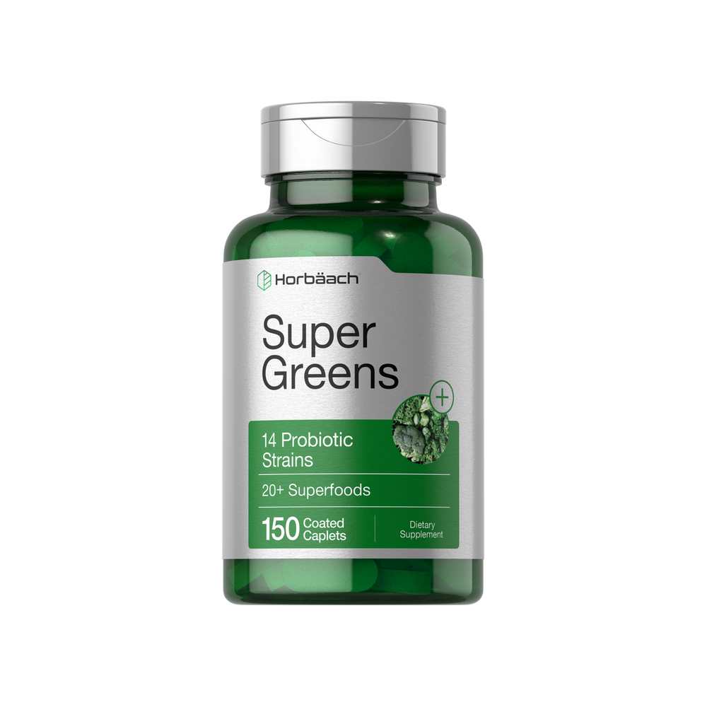 Horbäach Super Greens with Probiotics | 150 Caplets